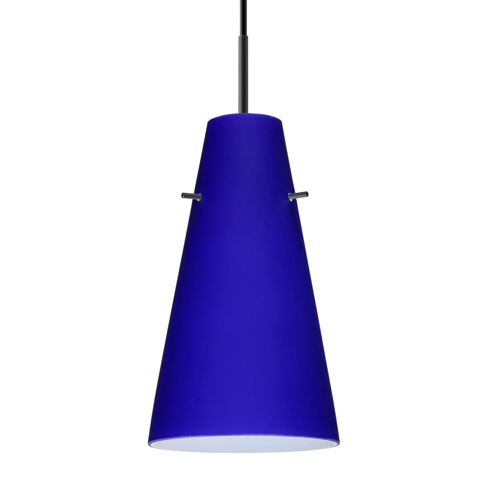 Besa Cierro Pendant For Multiport Canopy Black Cobalt Blue Matte 1x100W Medium Base