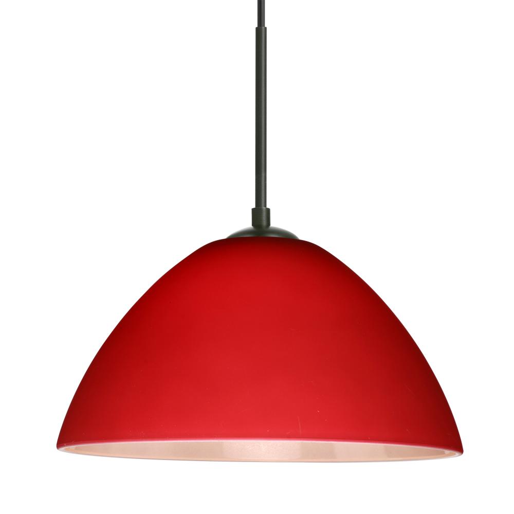 Besa Tessa Pendant For Multiport Canopy Black Red Matte 1x75W Medium Base