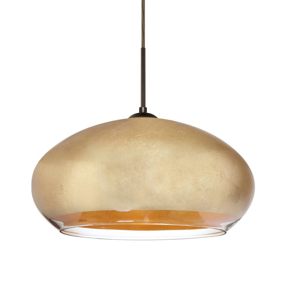 Besa Brio 14 Pendant for Multiport Canopy Bronze Gold Foil 1x9W LED