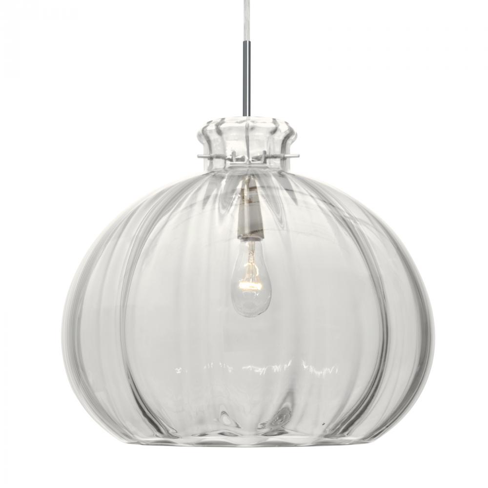 Besa Pendant For Multiport Canopy Pinta 12 Clear Satin Nickel 1x100W Medium Base