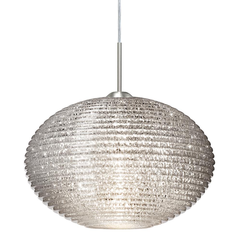 Besa Pendant For Multiport Canopy Pape 12 Satin Nickel Glitter 1x75W Medium Base, 15F