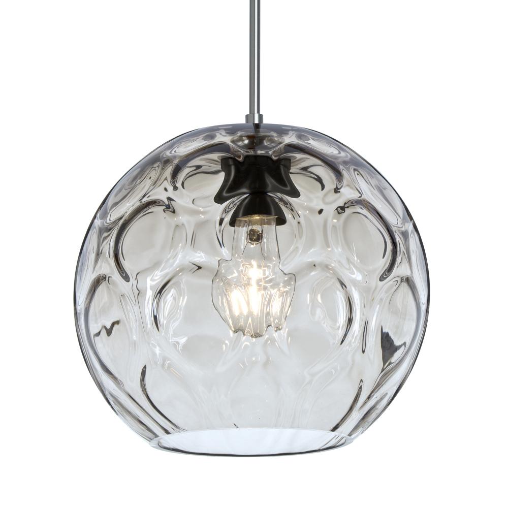 Besa Bombay Pendant For Multiport Canopy, Clear, Satin Nickel Finish, 1x60W Medium Base