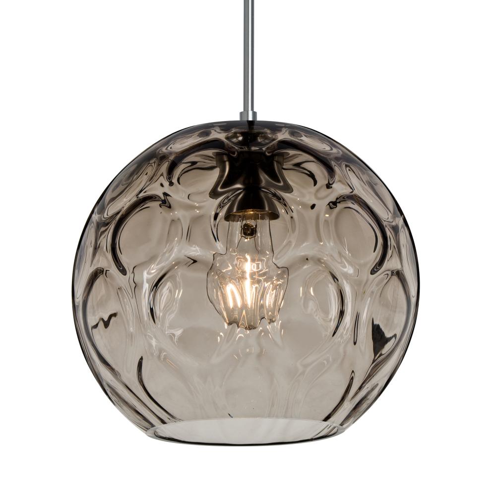 Besa Bombay Pendant For Multiport Canopy, Smoke, Satin Nickel Finish, 1x60W Medium Base