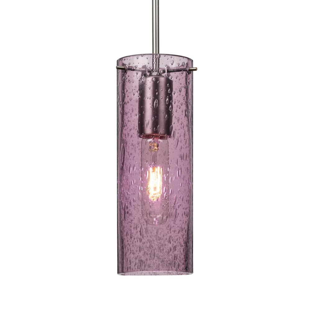 Besa, Juni 10 Pendant For Multiport Canopy, Plum Bubble, Satin Nickel, 1x60W Medium B