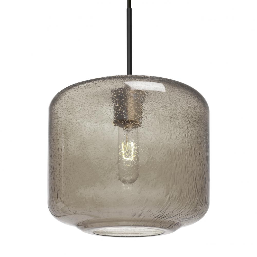 Besa Niles 10 Pendant For Multiport Canopy, Smoke Bubble, Black Finish, 1x60W Medium Base T10
