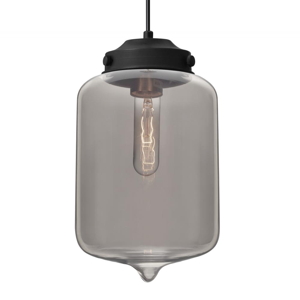Besa Olin Pendant For Multiport Canopy Black Smoke 1x60W Medium Base T10