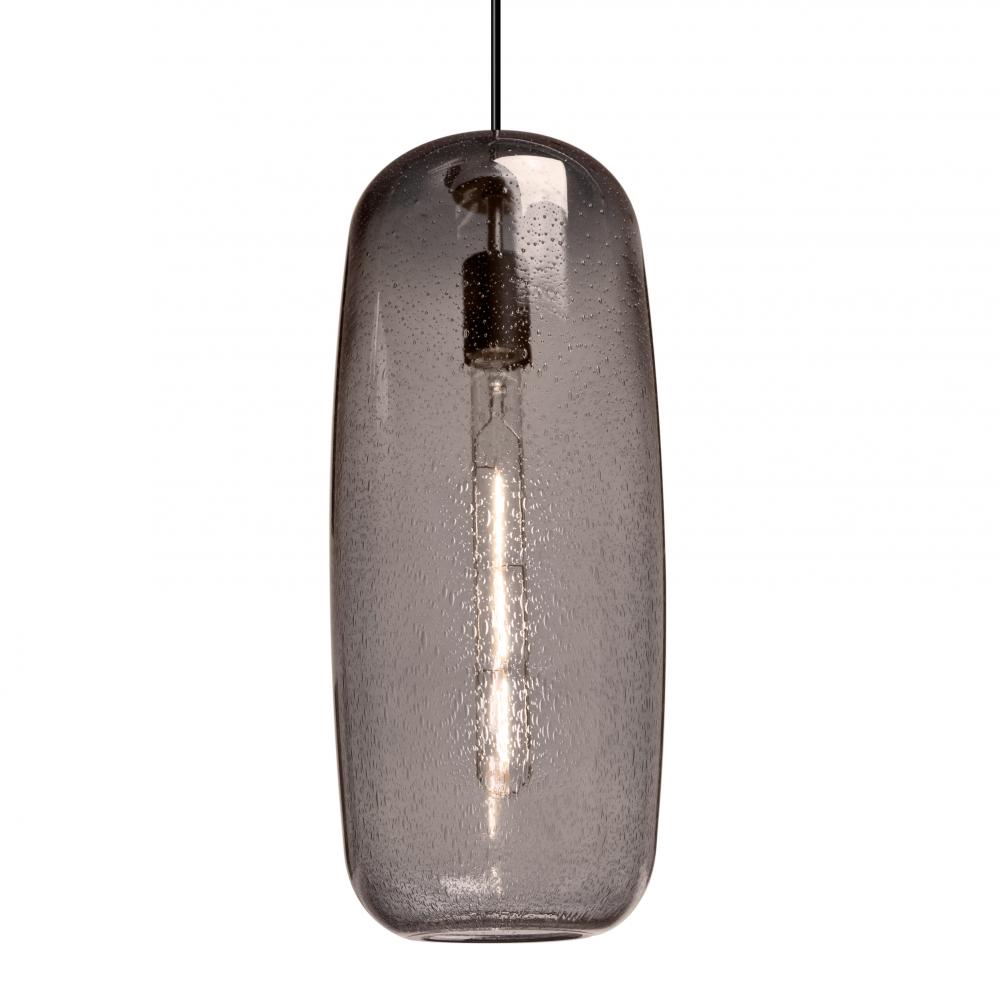 Besa, Pinot 18 Cord Pendant for Mulitport Canopy, Smoke Bubble, Black FInish 1x60W Medium Base