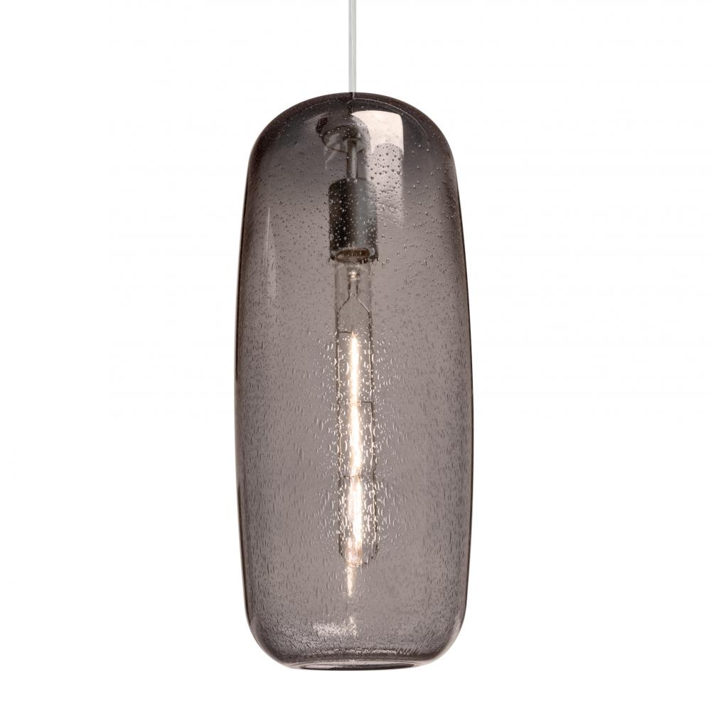 Besa, Pinot 18 Cord Pendant for Mulitport Canopy, Smoke Bubble, Satin Nickel Finish