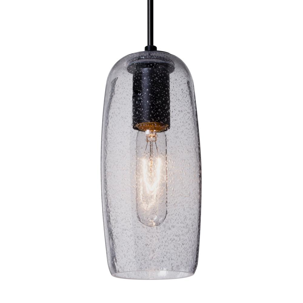 Besa, Pinot 9 Cord Pendant for Mulitport Canopy, Clear Bubble, Black Finish