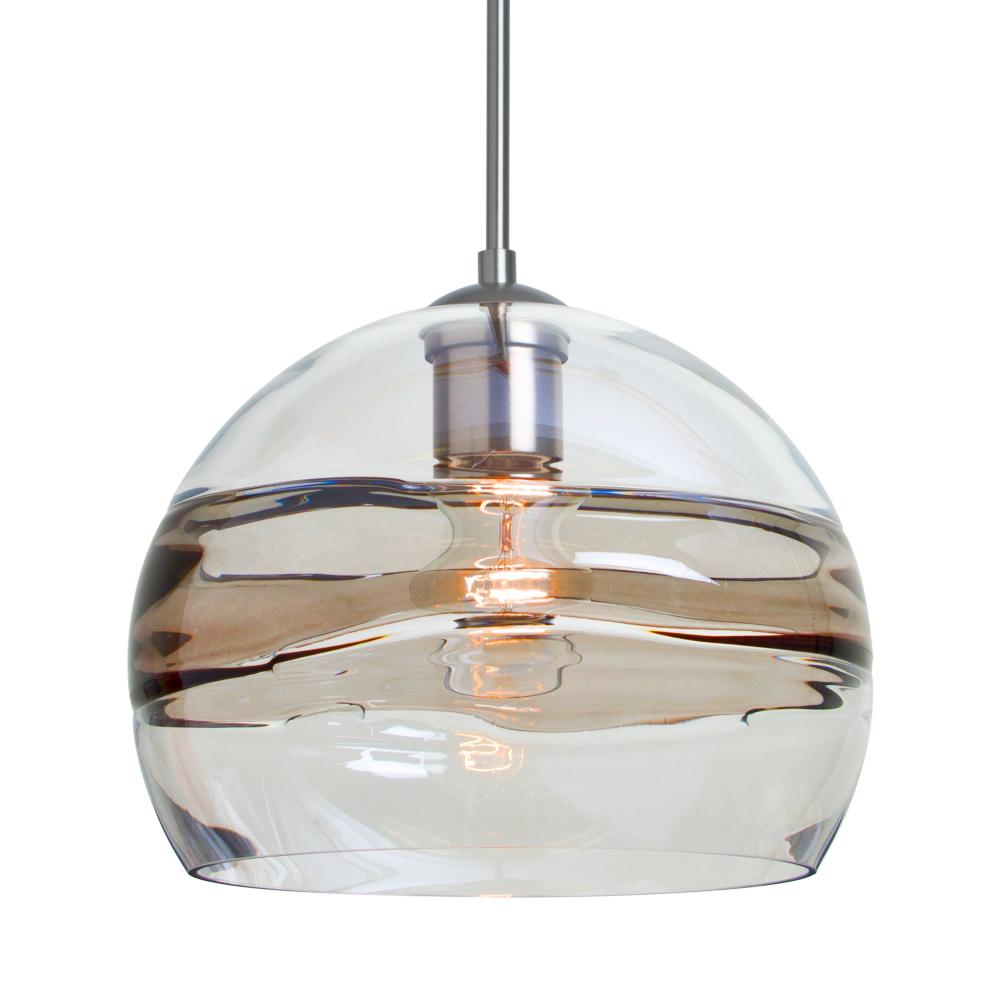 Besa Spirit 10 Pendant For Multiport Canopy, Smoke/Clear, Satin Nickel Finish, 1x60W Medium Base