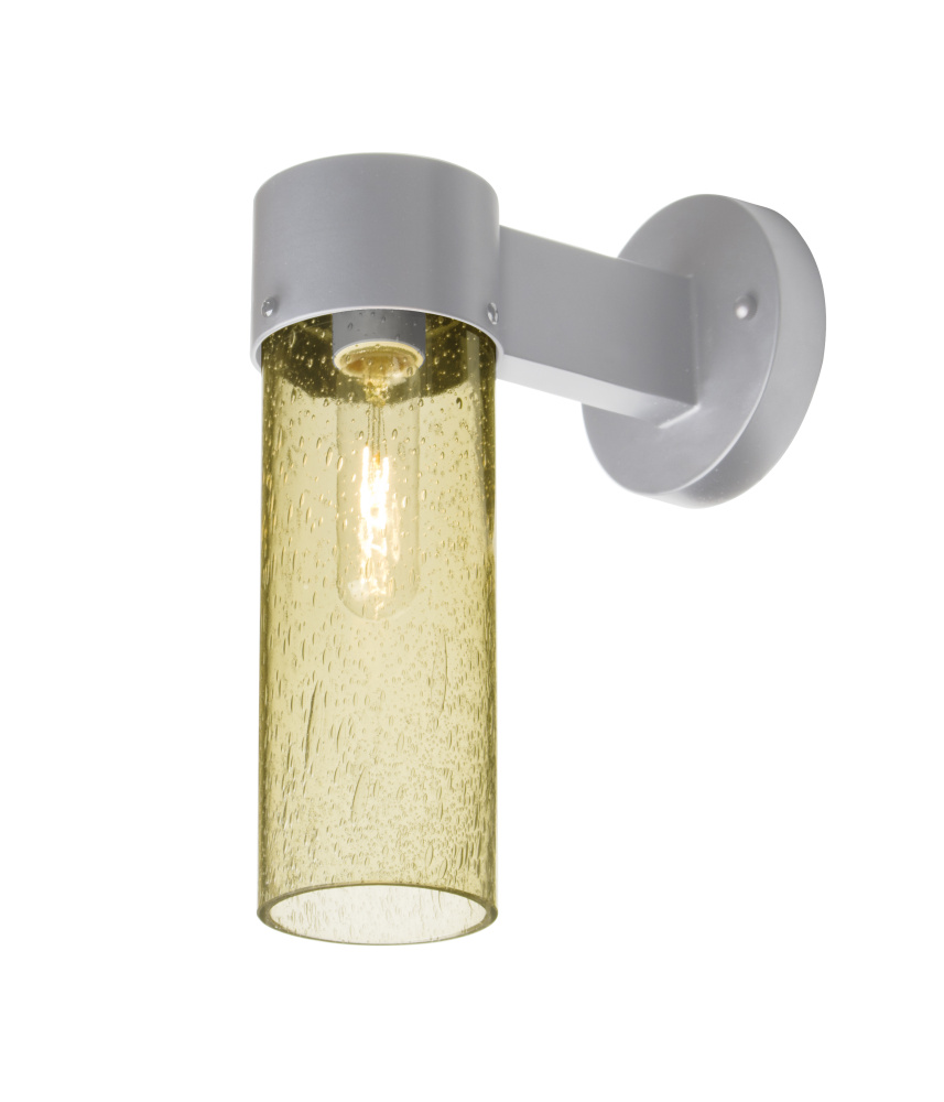 Besa, Juni 10 Outdoor Sconce, Gold Bubble, Silver Finish, 1x4W LED Filament