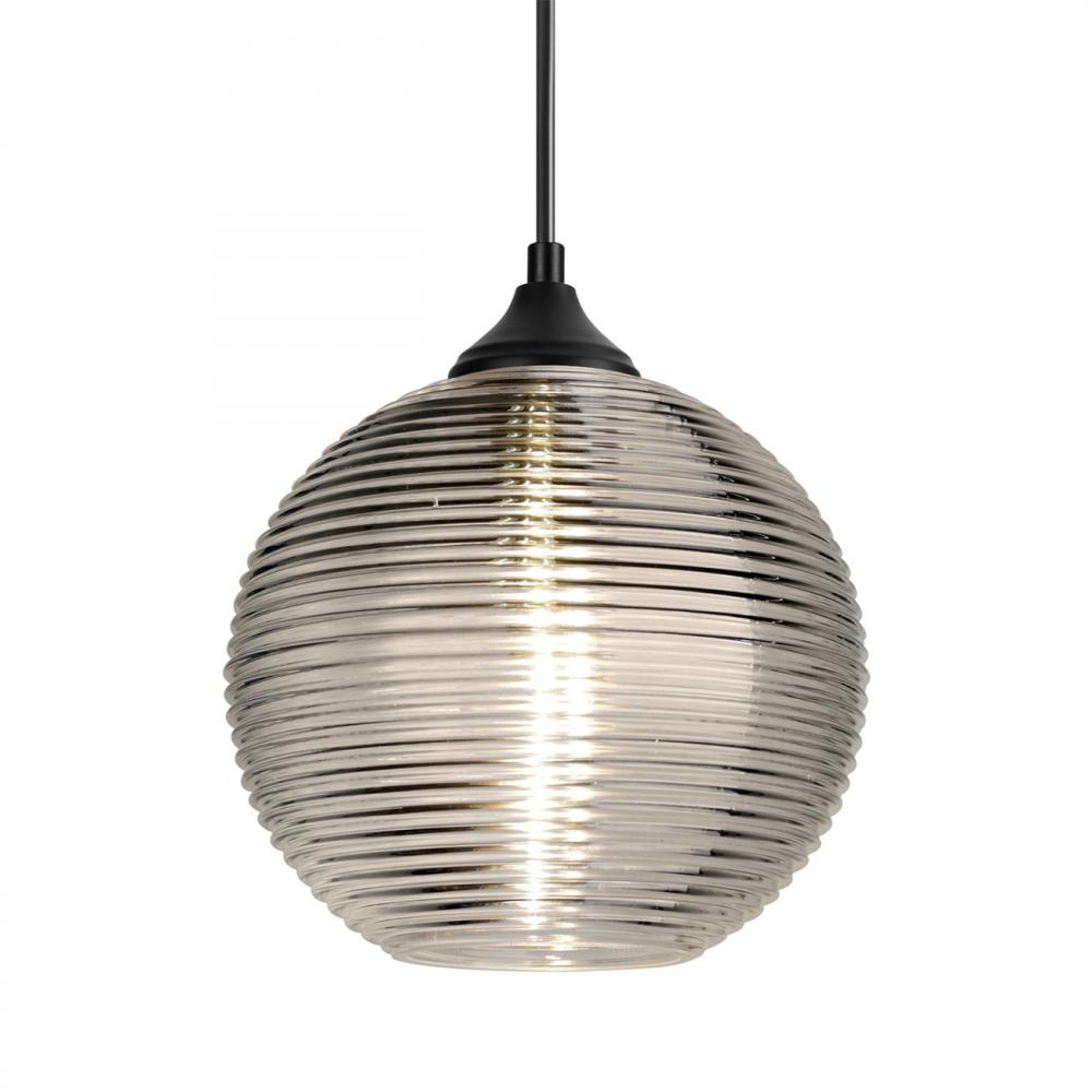 Besa Kristall 8 Outdoor Pendant Black Finish, Smoke 1xE26 Base