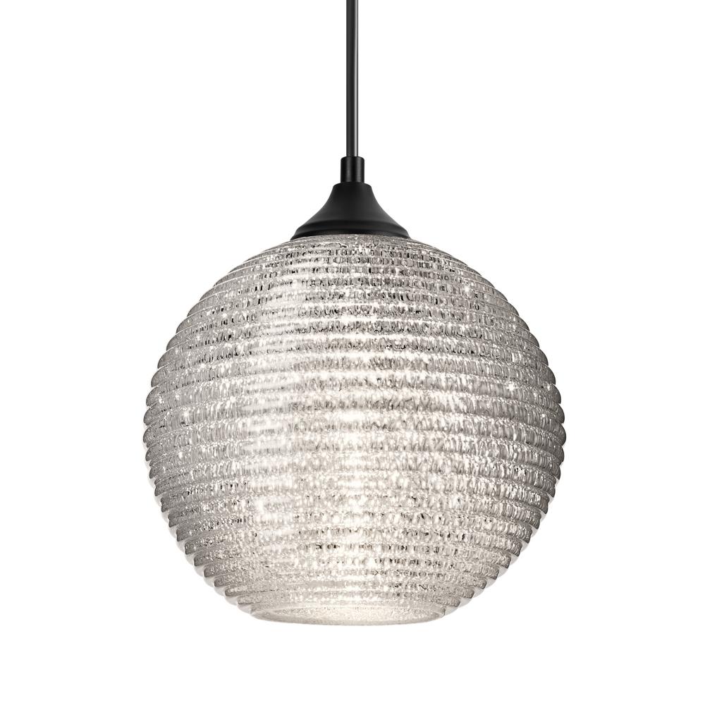 Besa Kristall 8 Outdoor Pendant Black Finish, Glitter 1xE26 Base