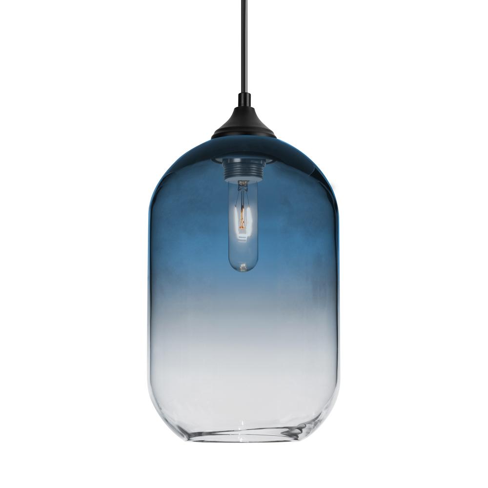 Besa, Omega 12 Outdoor Pendant, Steel/Clear, Black Finish, 1xE26 Base