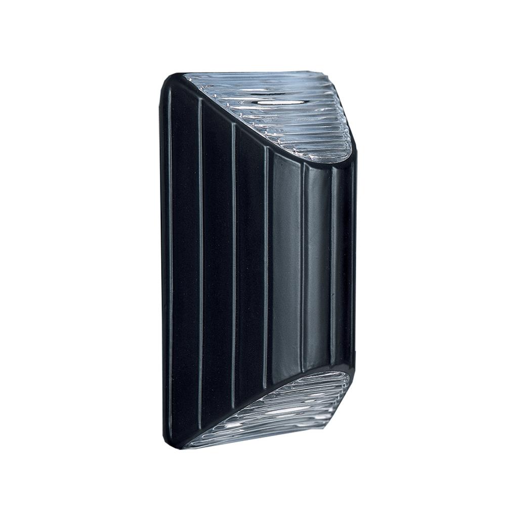 Besa Pulse Sconce, Black/Clear Glass, 1x75W Medium Base