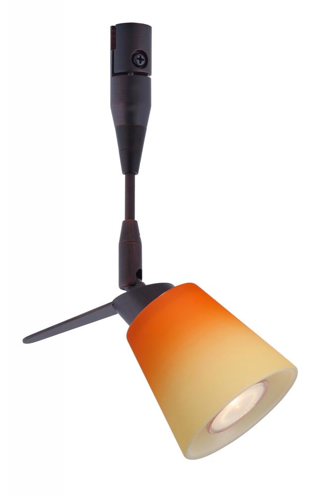 Besa Spotlight With 12" Stem Canto 3 Bronze Bicolor Orange/Pina 1x35W Bipin MR11