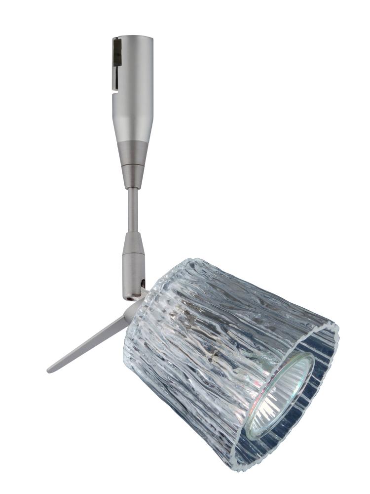 Besa Spotlight With 12" Stem Nico 3 Satin Nickel Clear Stone 1x50W Bipin MR16