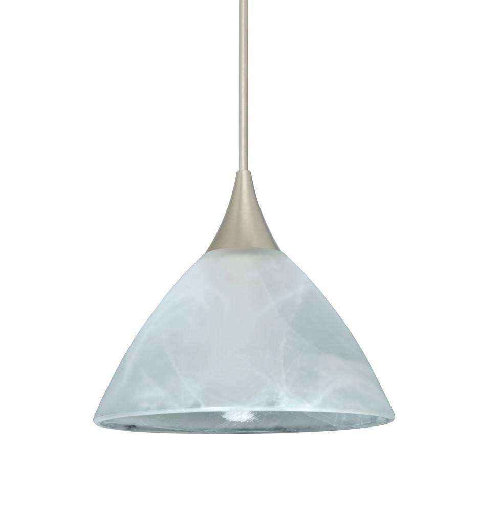 Besa Pendant Domi Satin Nickel Marble 1x50W MAX GY6.35 Base, 15Ft. Cord