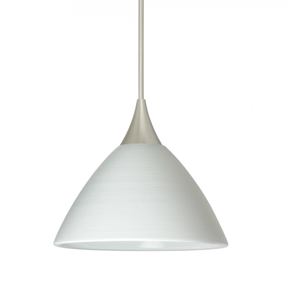 Besa Pendant Domi Satin Nickel Chalk 1x3W LED