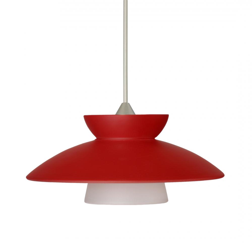 Besa Pendant Trilo 7 Satin Nickel Red Matte 1x5W LED