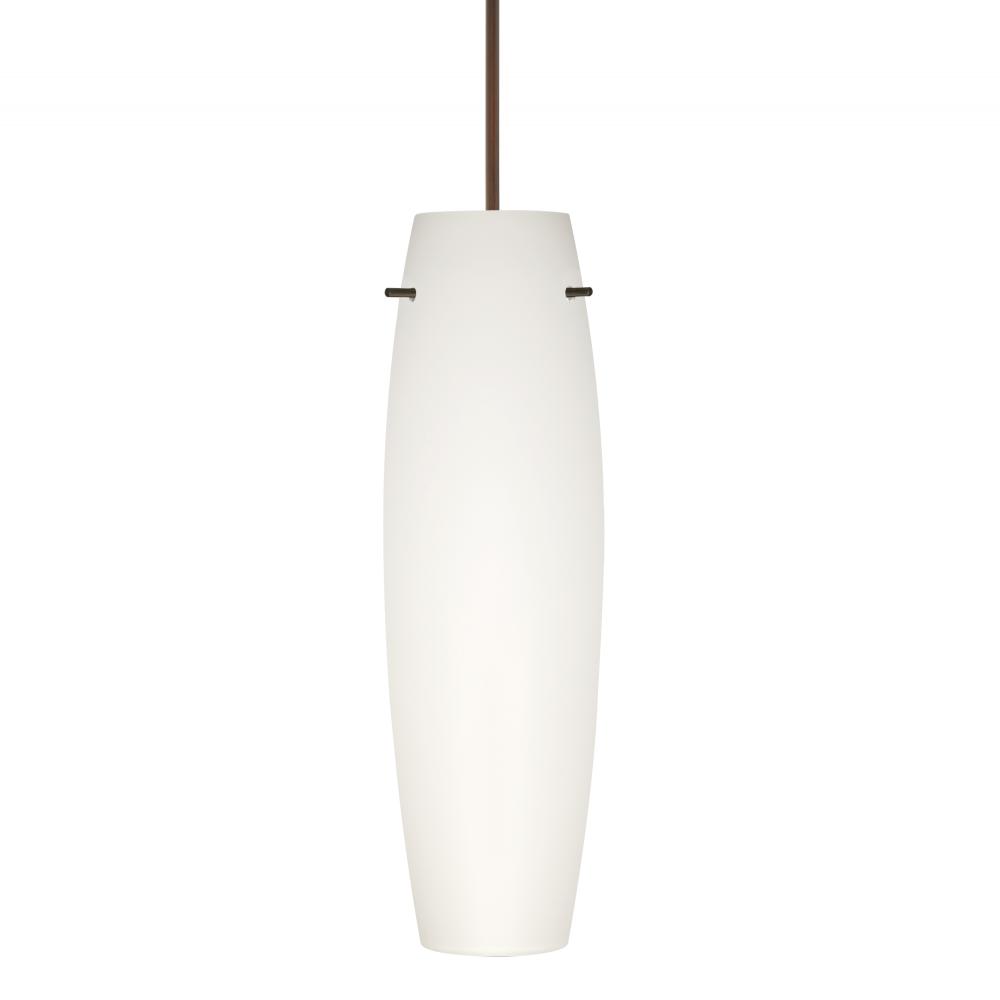 Besa Stilo 11 Pendant, Opal Matte, Bronze, 1x9W LED