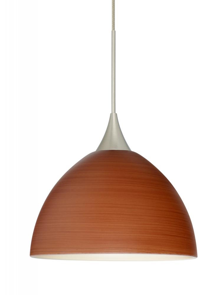 Besa Pendant Brella Satin Nickel Cherry 1x5W LED