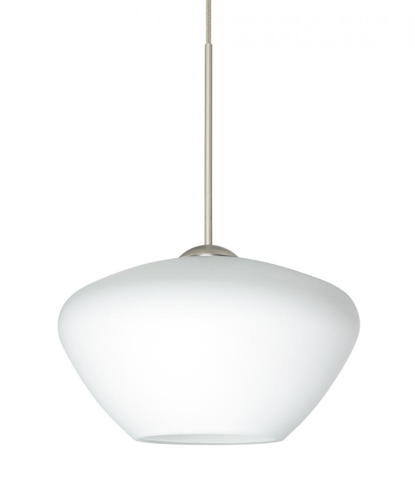 Besa Pendant Peri Satin Nickel Opal Matte 1x50W MAX GY6.35 Base, 15Ft. Cord