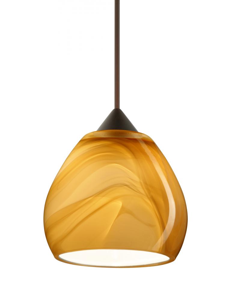 Besa Pendant Tay Tay Bronze Honey 1x5W LED, 15Ft. Cord