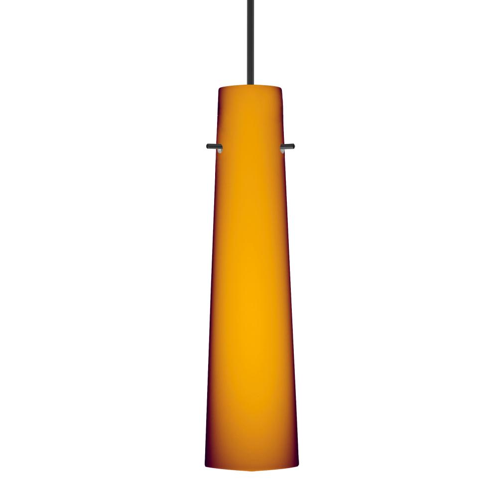 Besa Camino Pendant Black Amber Matte 1x50W MAX GY6.35 Base, 15Ft. Cord