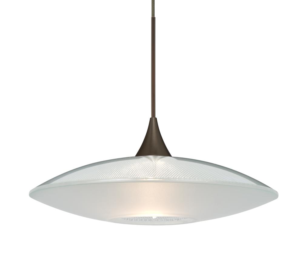 Besa Pendant Spazio Bronze Clear/Frost 1x50W MAX GY6.35 Base, 15Ft. Cord
