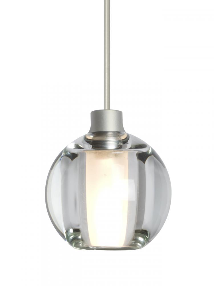 Besa, Boca 5 Cord Pendant, Clear, Satin Nickel Finish, 1x35W MAX GY6.35 Base, 15Ft. Cord