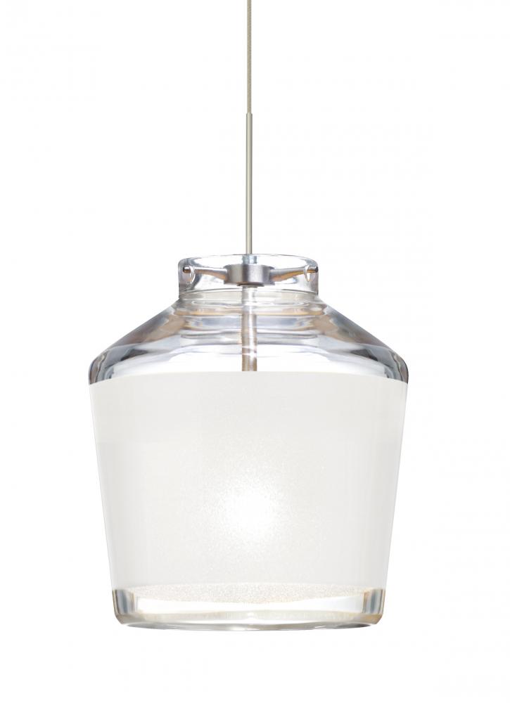 Besa Pendant Pica 6 Satin Nickel White Sand 1x50W MAX GY6.35 Base, 15Ft. Cord