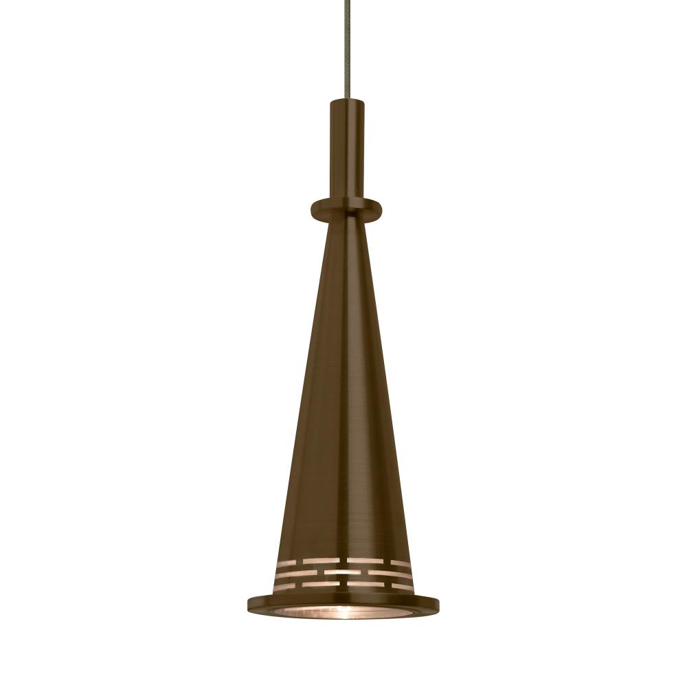 Besa, Prince Cord Pendant, Bronze Cone, Bronze Finish, 1x9W LED
