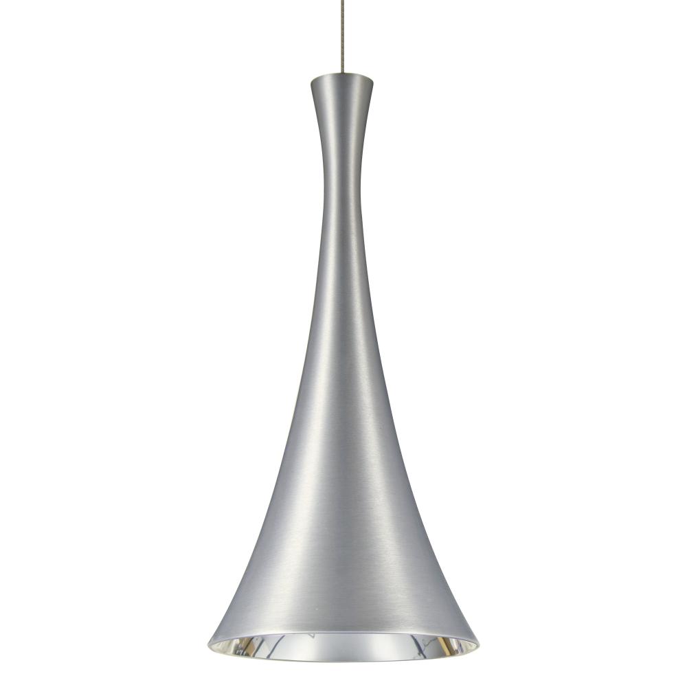 Besa, Rondo Cord Pendant, Satin Nickel Finish, 1x9W LED
