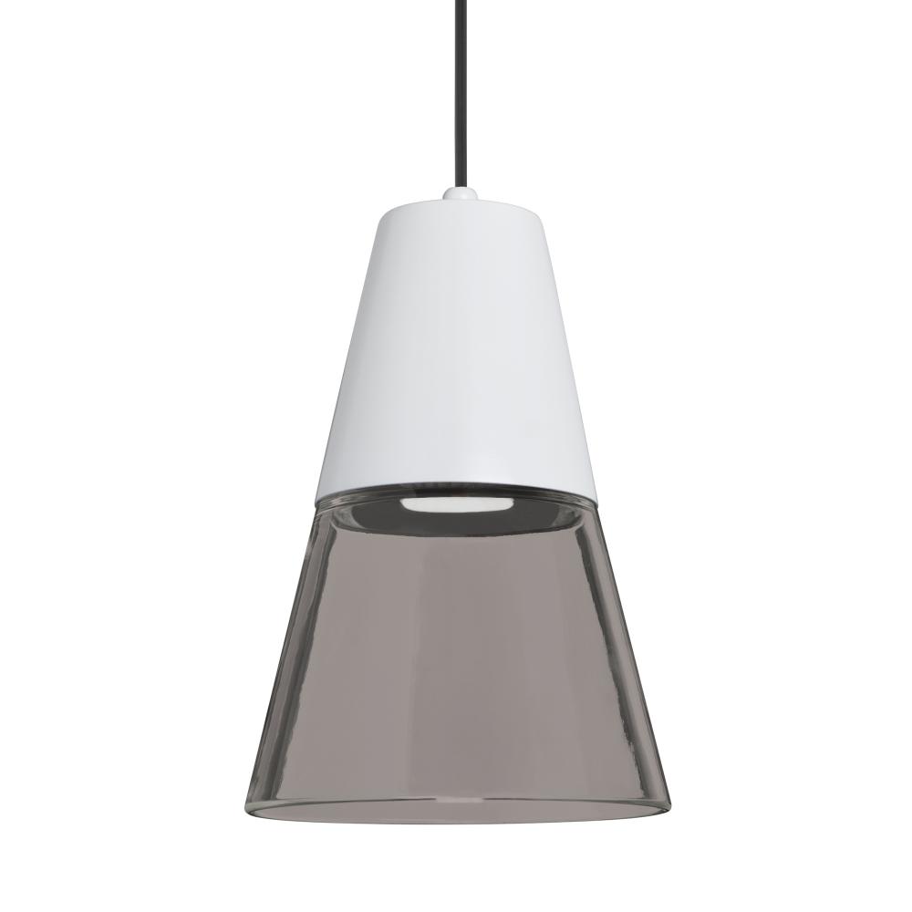 Besa Timo 6 Pendant, Smoke/White, Black Finish, 1x9W LED