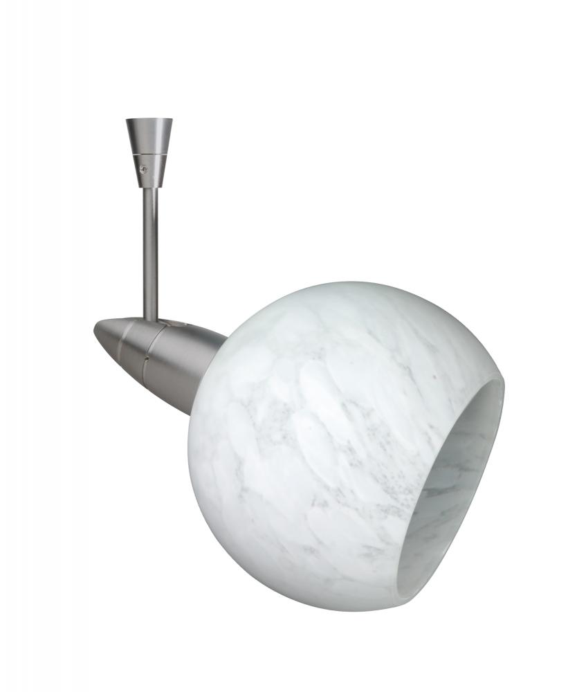 Besa Spotlight With 6" Stem Palla 3 Satin Nickel Carrera 1x35W Halogen Mr11