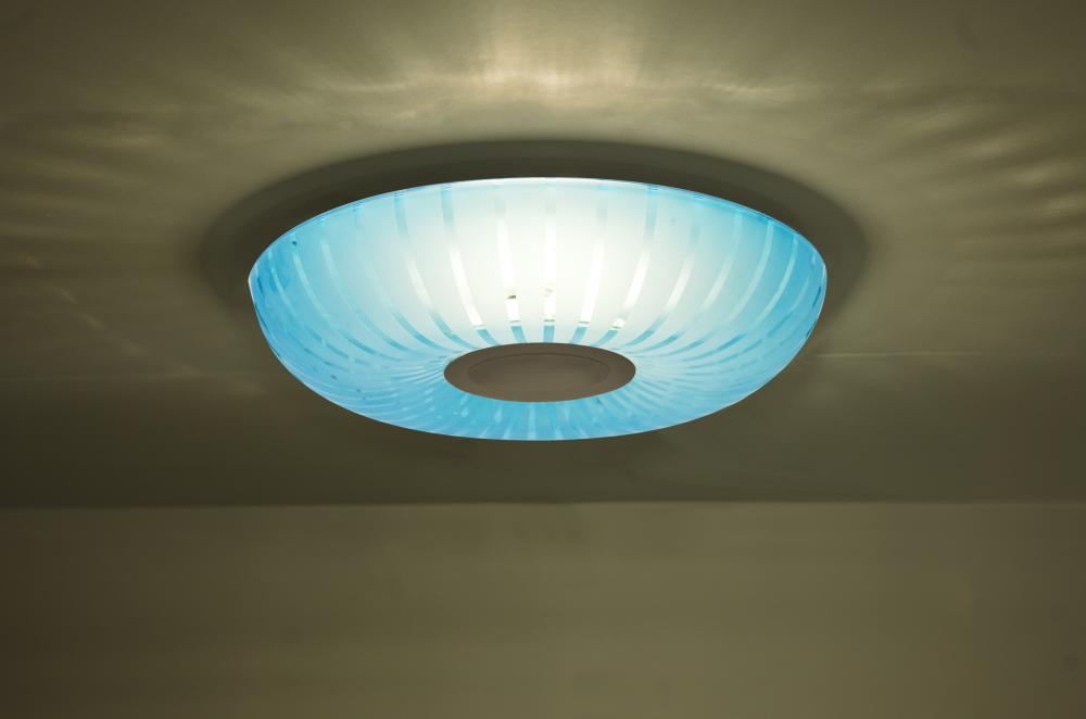 Besa, Spira 10 Flush Mount, Coral Blue, Satin Nickel, 1x10W LED