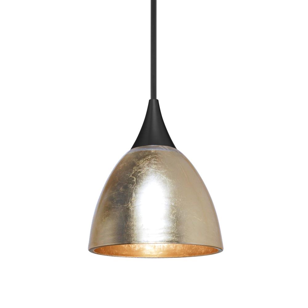 Besa Divi Pendant, Gold Foil, Black Finish, 1x50W MAX GY6.35