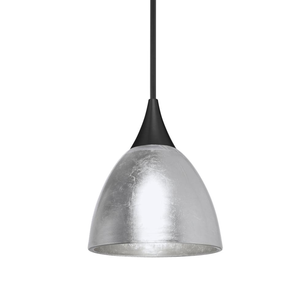 Besa Divi Pendant, Silver Foil, Black Finish, 1x50W MAX GY6.35