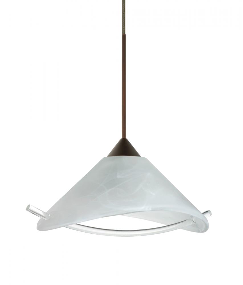 Besa Pendant For Multport Canopy Hoppi Bronze Marble/Clear 1x3W LED, 15Ft. Cord