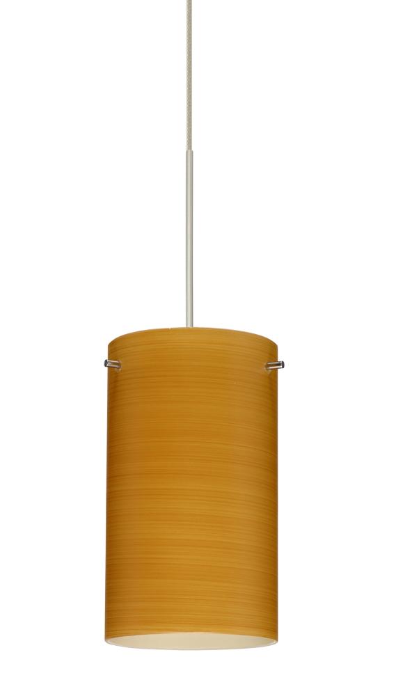 Besa Stilo 7 Pendant for Multiport Canopy Satin Nickel Oak 1x50W MAX GY6.35 Base, 277V