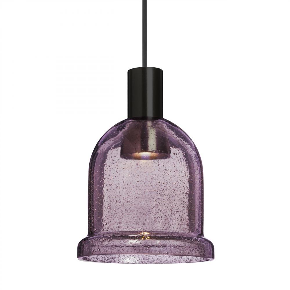 Besa Kiba Pendant For Multiport Canopy, Plum Bubble, Black Finish, 1x3W LED