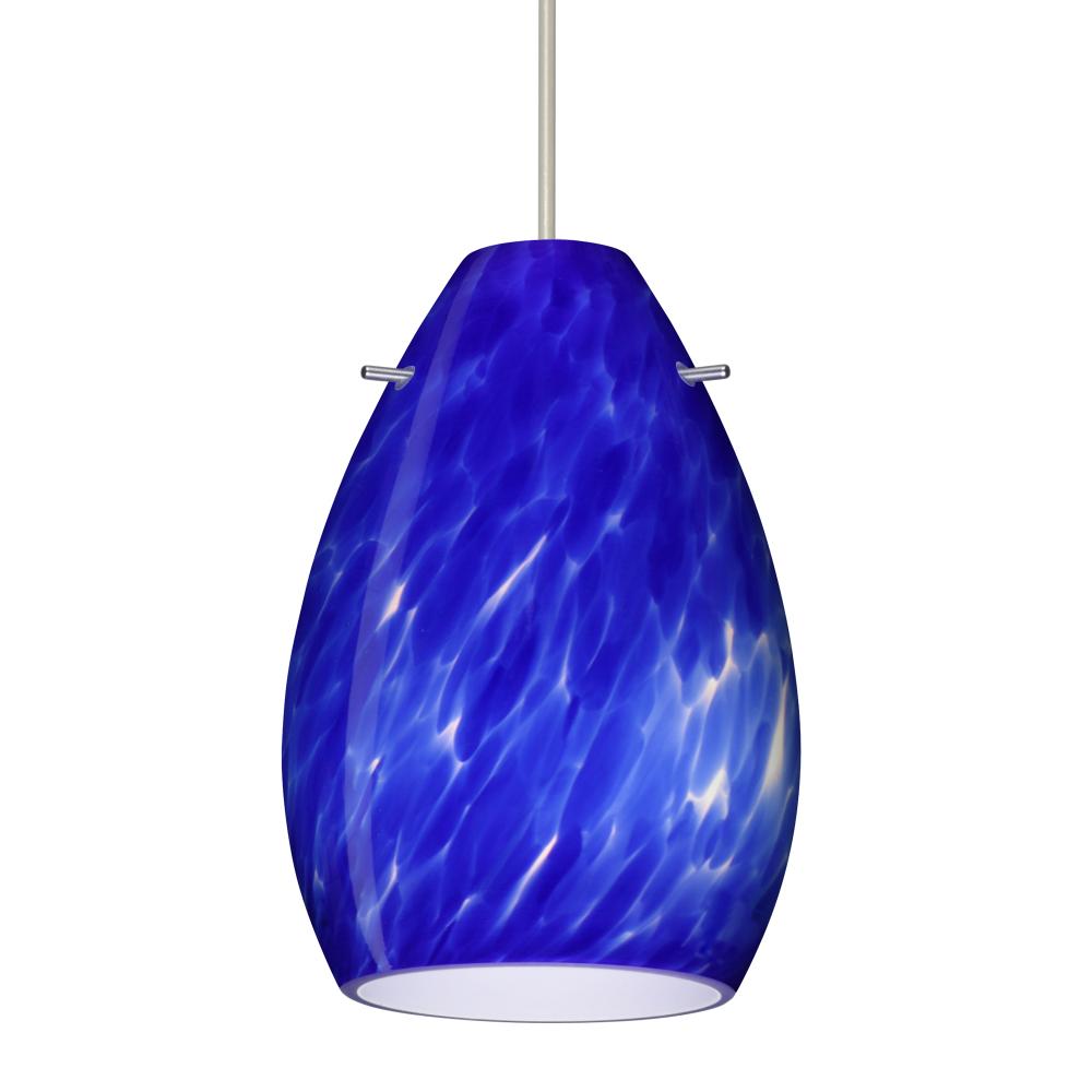 Besa Pendant Pera 6 Satin Nickel Blue Cloud 1x5W LED, 15Ft. Cord