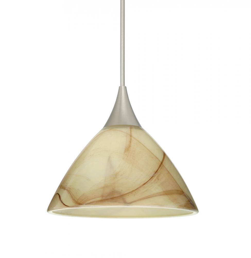 Besa Pendant Domi Satin Nickel Mocha 1x3W LED, 15Ft. Cord