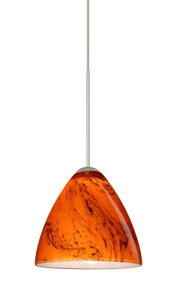 Besa Pendant Mia Satin Nickel Habanero 1x50W Halogen, 15Ft. Cord