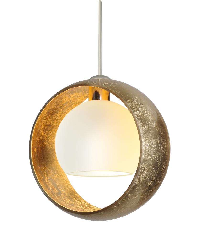 Besa Pendant Pogo Satin Nickel Gold/Inner Gold 1x35W MAX GY6.35 Base, 15Ft. Cord