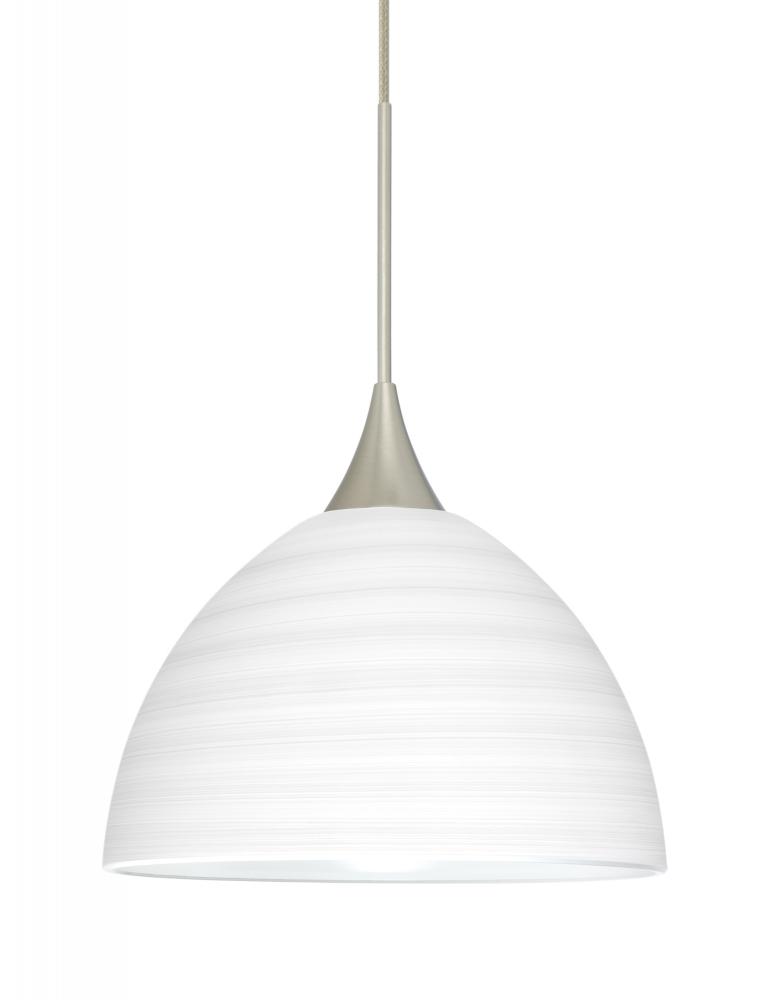 Besa Pendant Brella Satin Nickel Chalk 1x5W LED