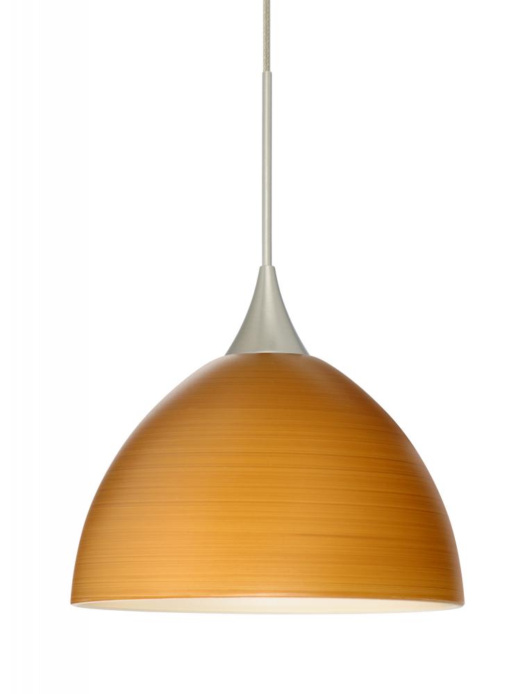 Besa Pendant Brella Satin Nickel Oak 1x5W LED