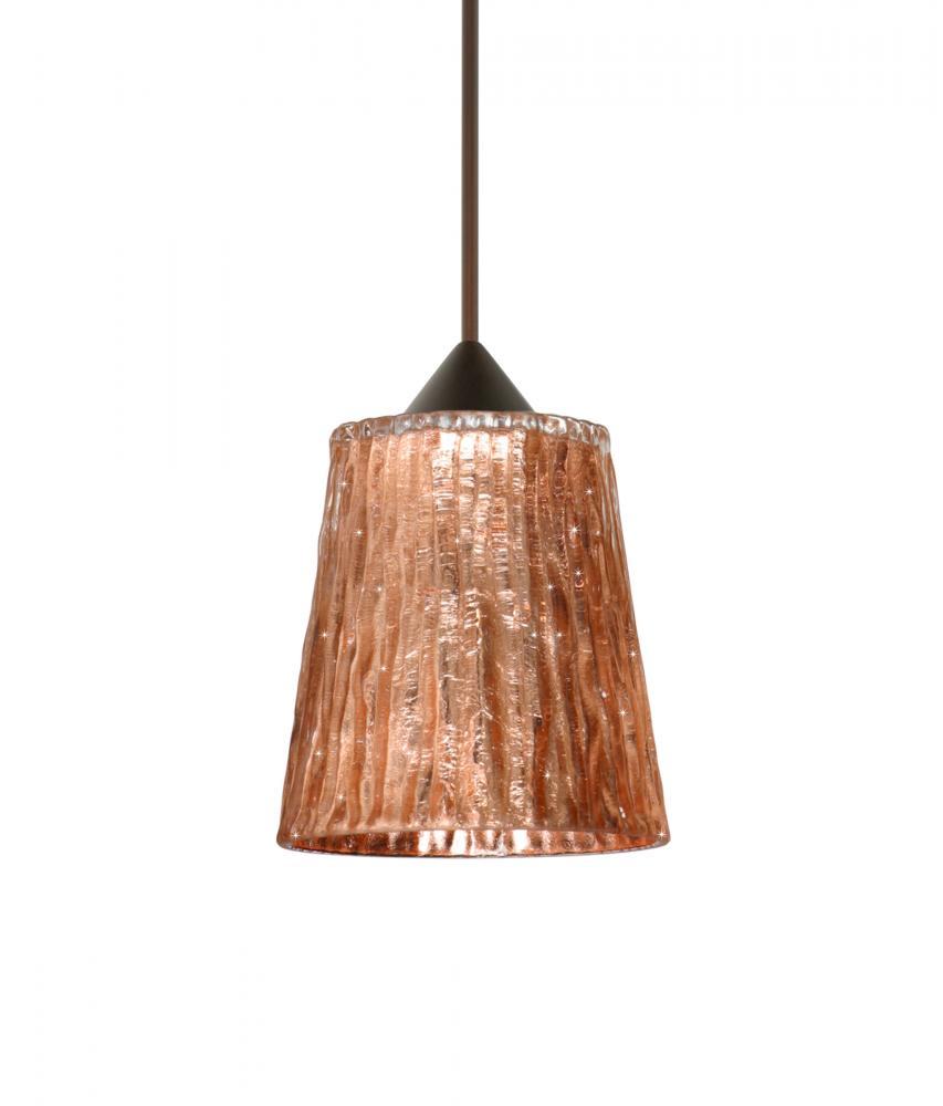 Besa Pendant Nico 4 Bronze Stone Copper Foil 1x5W LED
