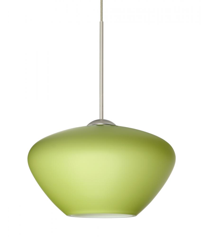 Besa Pendant Peri Satin Nickel Chartreuese 1x5W LED